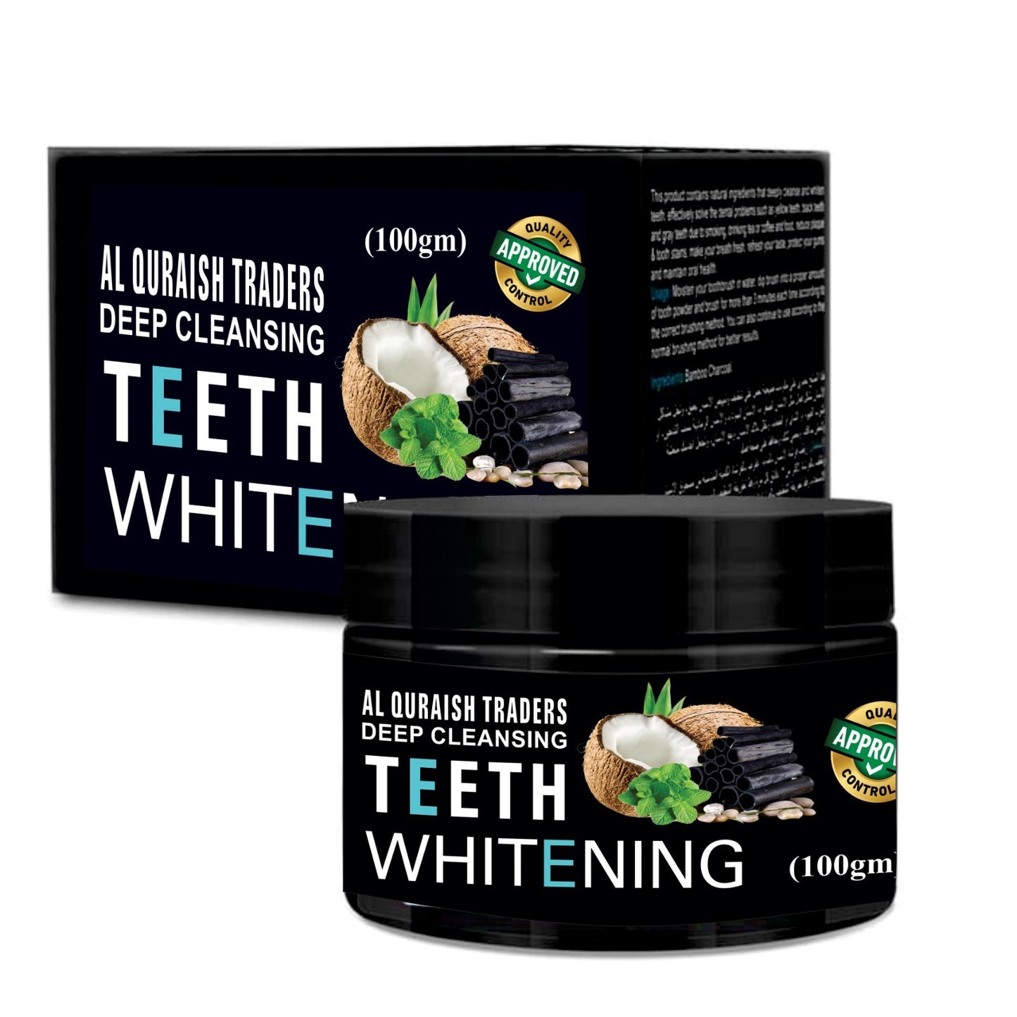 100% Natural Activated Carbon Strong Formula Dental Whitening Black Cleaning Powder